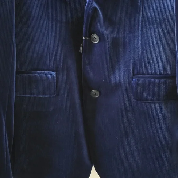 JF J.FERRAR BRAND MENS NAVY BLUE SOFT RIBBED SPORT COAT SIZE 36 REGULAR SLIM FIT